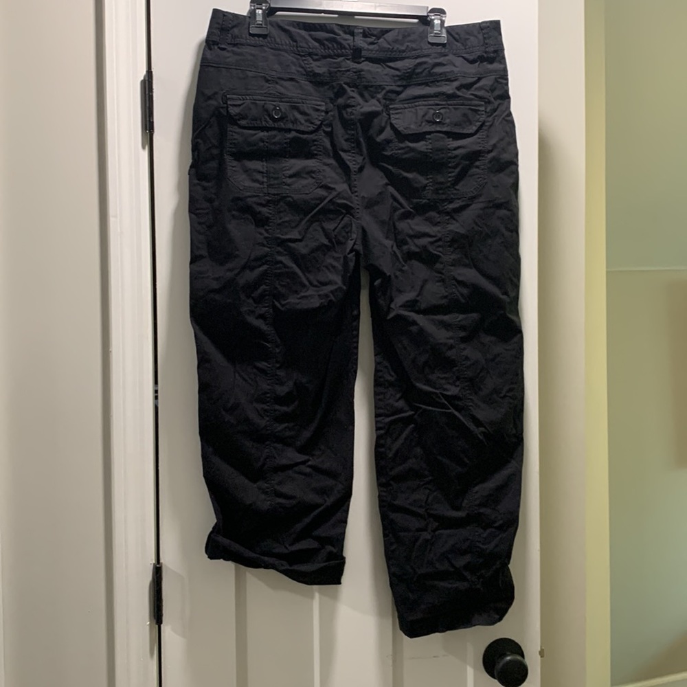 Caribbean Joe Convertible Roll Bottom Pants-Black-size 14 - Picture 2 of 4
